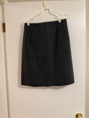J. Crew Charcoal A-Line Wool Blend Skirt